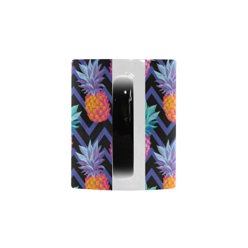 Pineapples pattern zigzag background Morphing Mug Heat Changing Mug