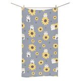 Cute hamster sunflower pattern background Bath Towel