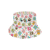 Color cute owl pattern Unisex Bucket Hat