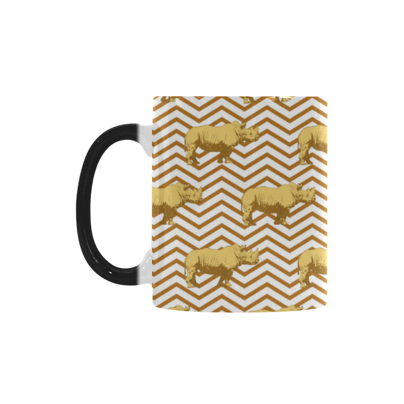 Rhino yellow theme pattern Morphing Mug Heat Changing Mug