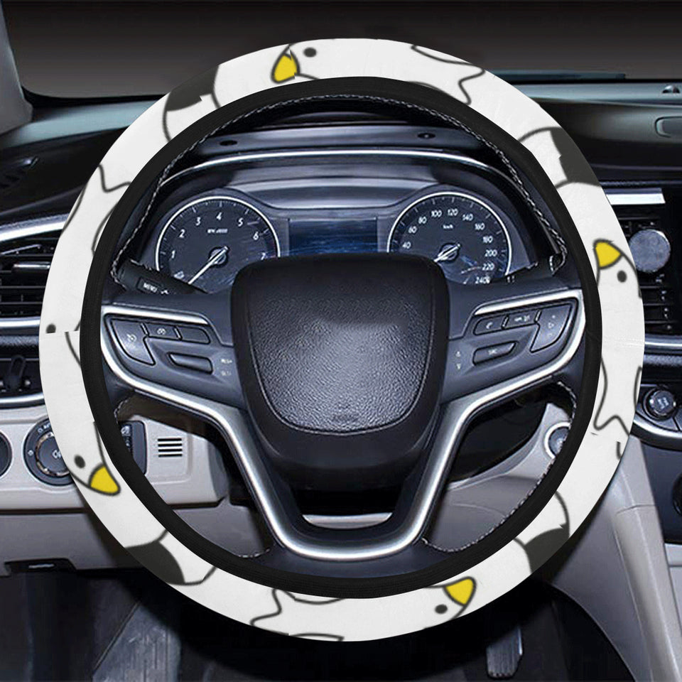 Seagull Pattern Print Design 05 Car Steering Wheel Cover