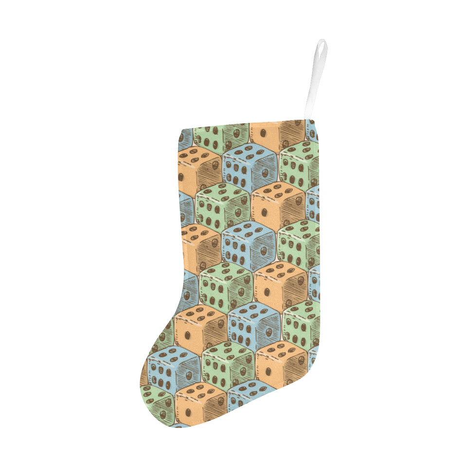 Dice Pattern Print Design 05 Christmas Stocking