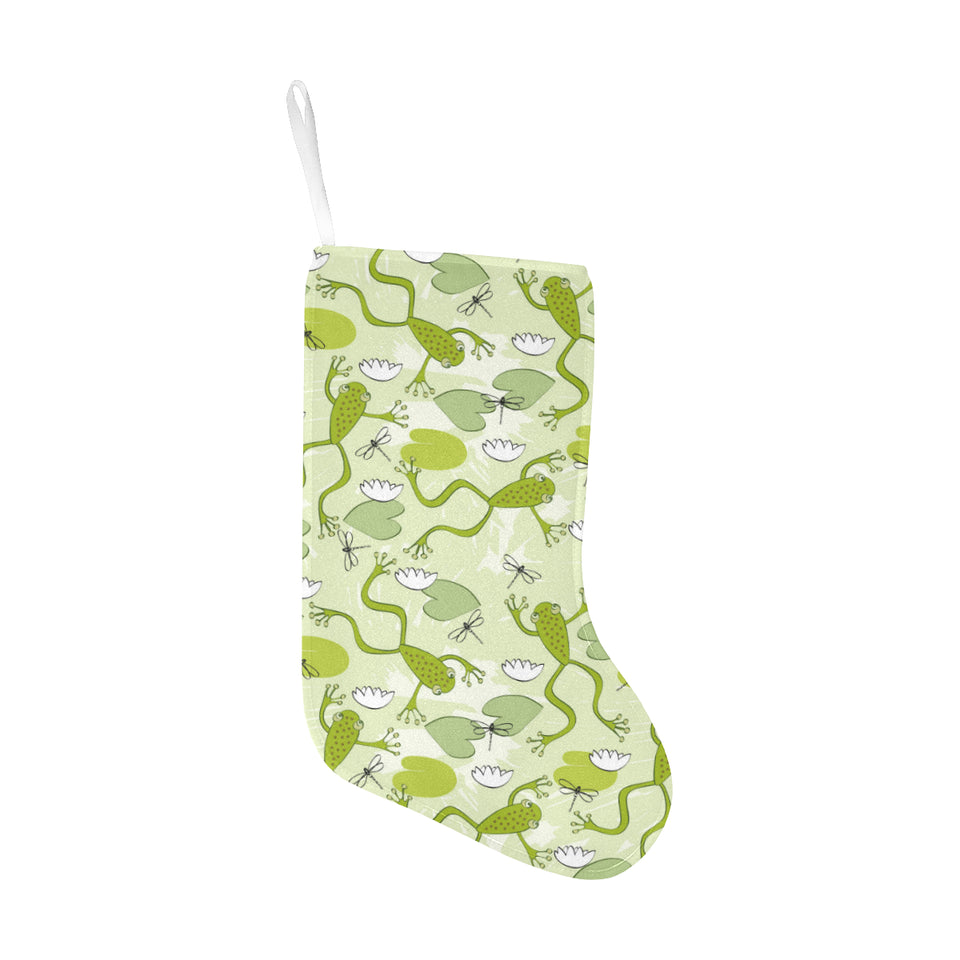 Cute frog dragonfly pattern Christmas Stocking