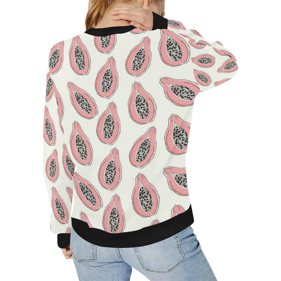 papaya pattern Women's Crew Neck Sweatshirt