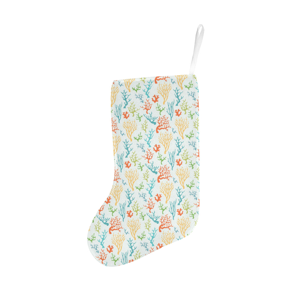Coral Reef Pattern Print Design 02 Christmas Stocking