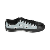 Sheep polka dot cloud pattern Men's Low Top Canvas Shoes Black