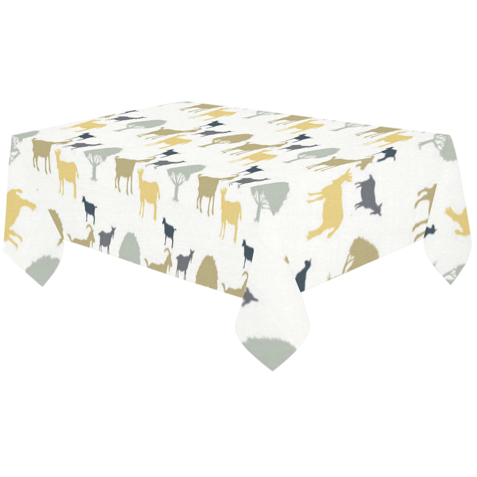 Silhouettes of goat and tree pattern Tablecloth