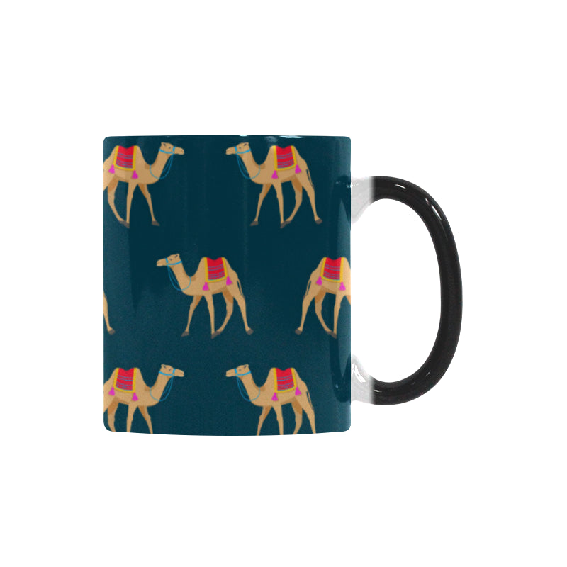 Camel pattern blue blackground Morphing Mug Heat Changing Mug