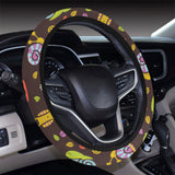 Snail Pattern Print Design 02 Car Steering Wheel Cover