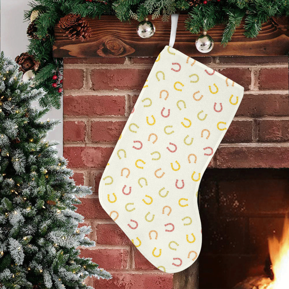 Horseshoes Pattern Print Design 02 Christmas Stocking