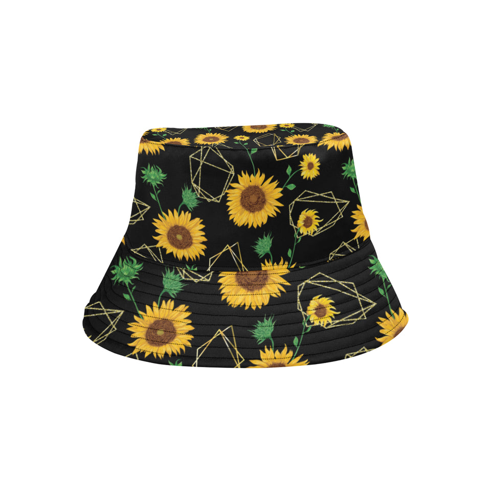 sunflower golden polygonal shapes Unisex Bucket Hat