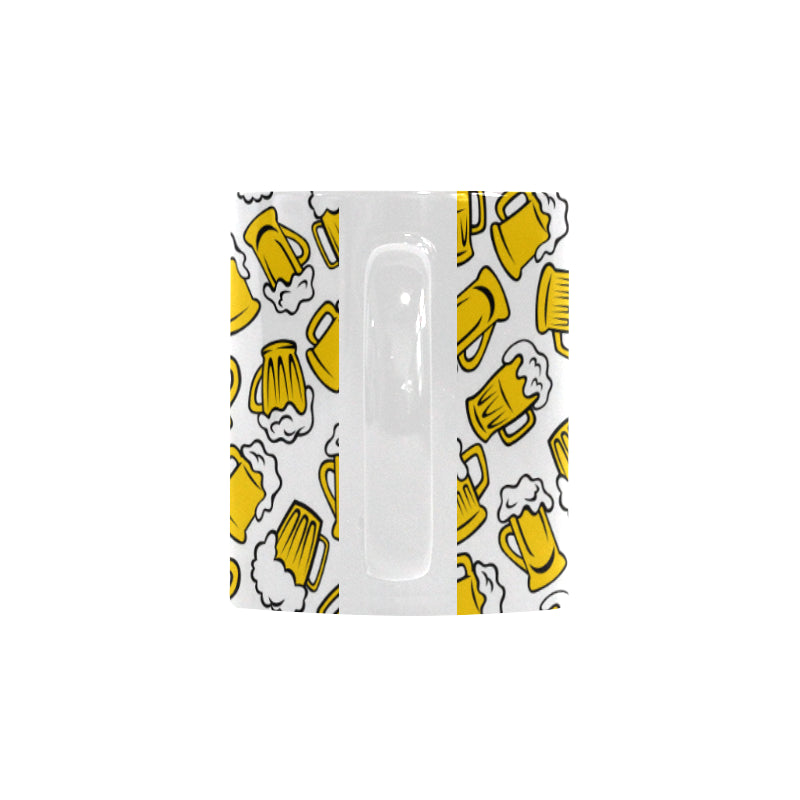 Beer design pattern Classical White Mug (Fulfilled In US)