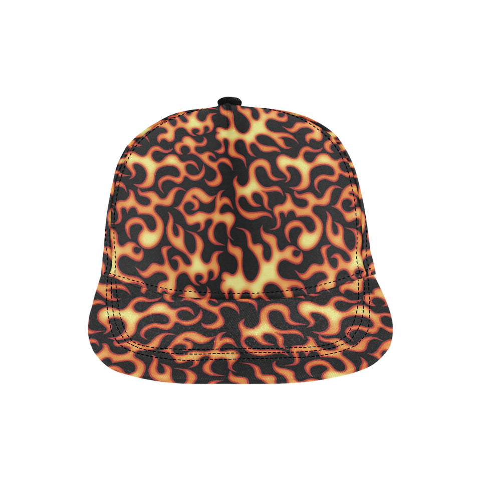 Fire flame dark pattern All Over Print Snapback Cap