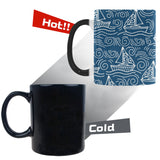 Hand drawn sailboat pattern Morphing Mug Heat Changing Mug
