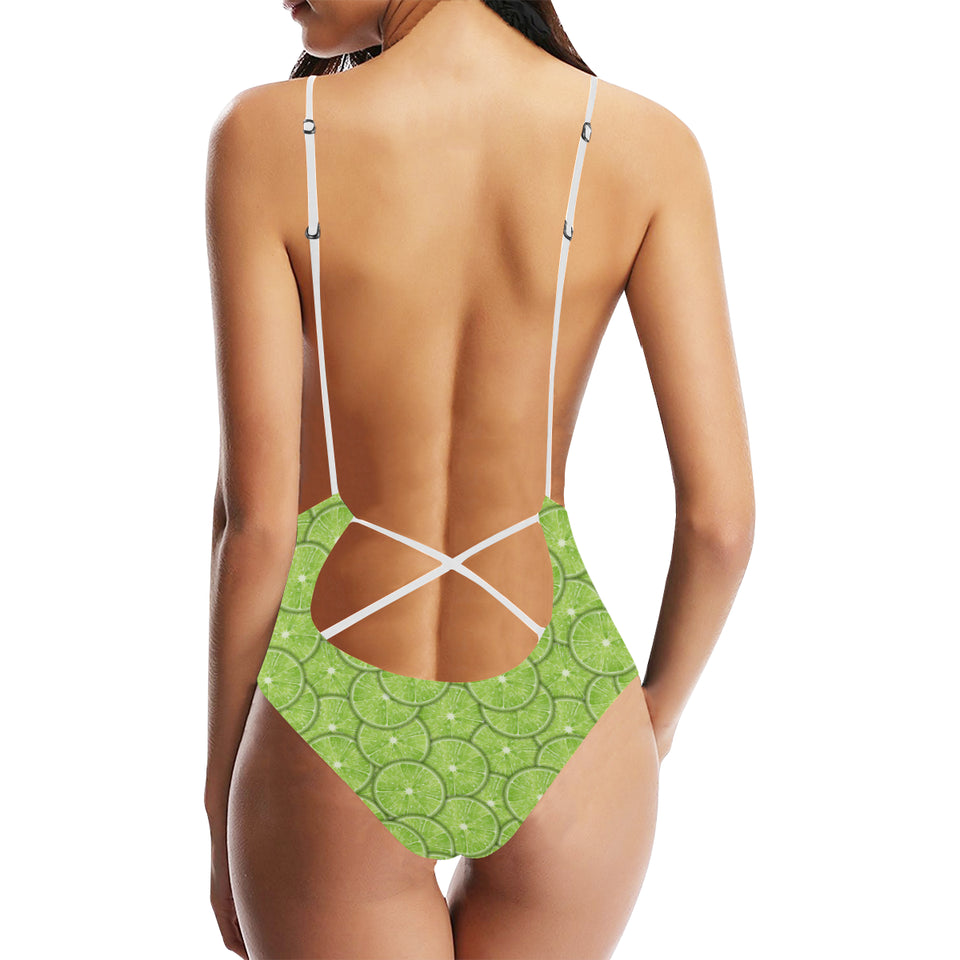 Slices of Lime pattern Women's One-Piece Swimsuit