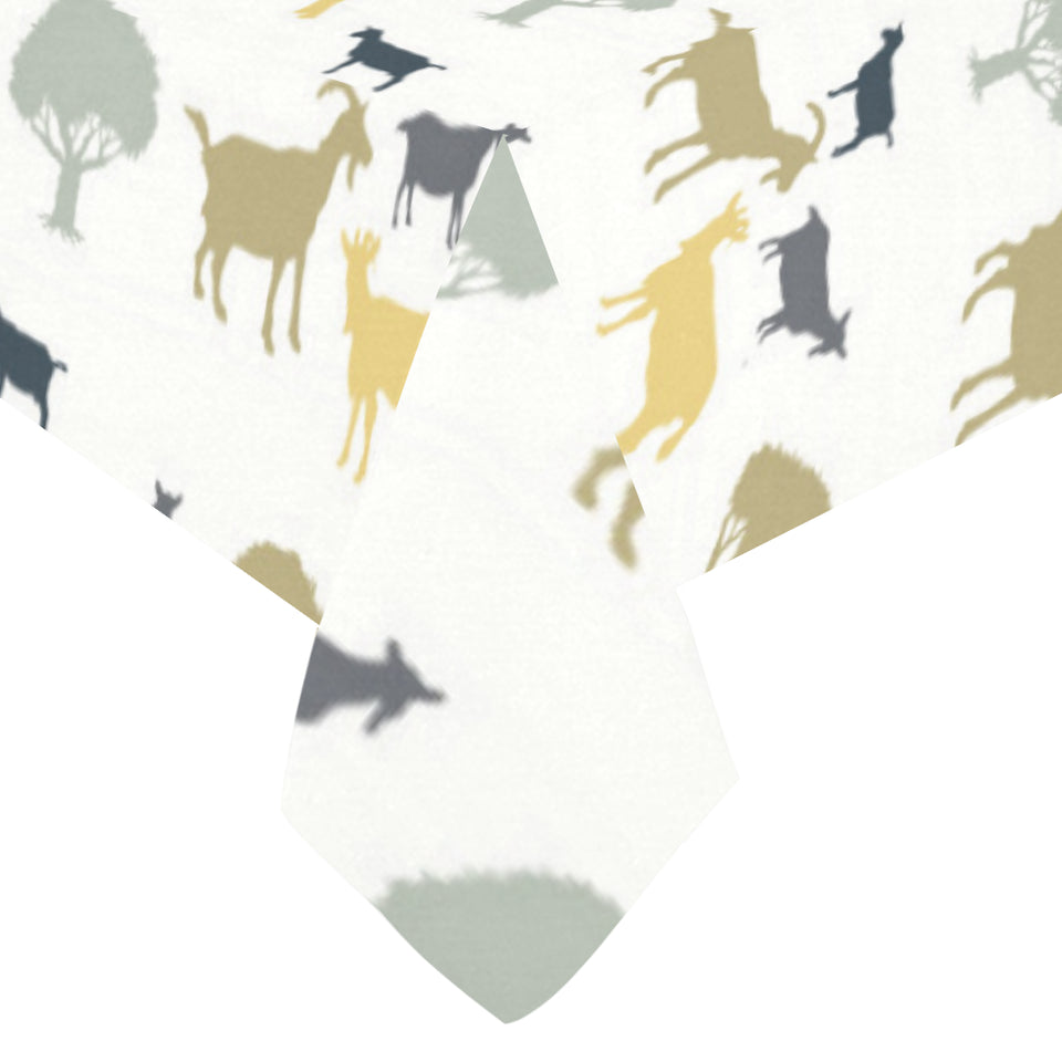 Silhouettes of goat and tree pattern Tablecloth