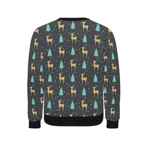 Deers star tree pattern Men's Crew Neck Sweatshirt