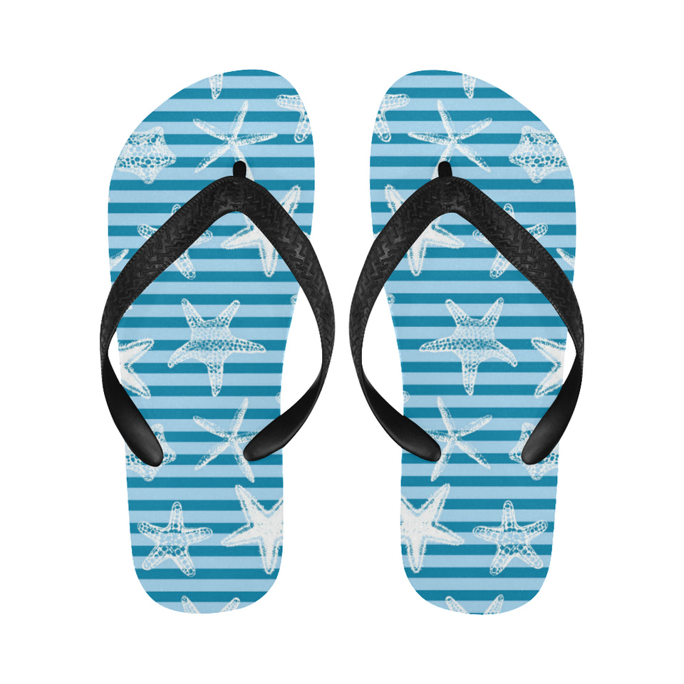 Starfish blue blackground Unisex Flip Flops