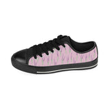 Lavender pattern pink background Men's Low Top Canvas Shoes Black