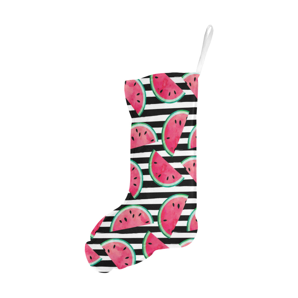 Watercolor paint textured watermelon pieces Christmas Stocking