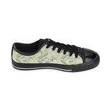 Hand drawn sea turtle fish pattern Men's Low Top Canvas Shoes Black
