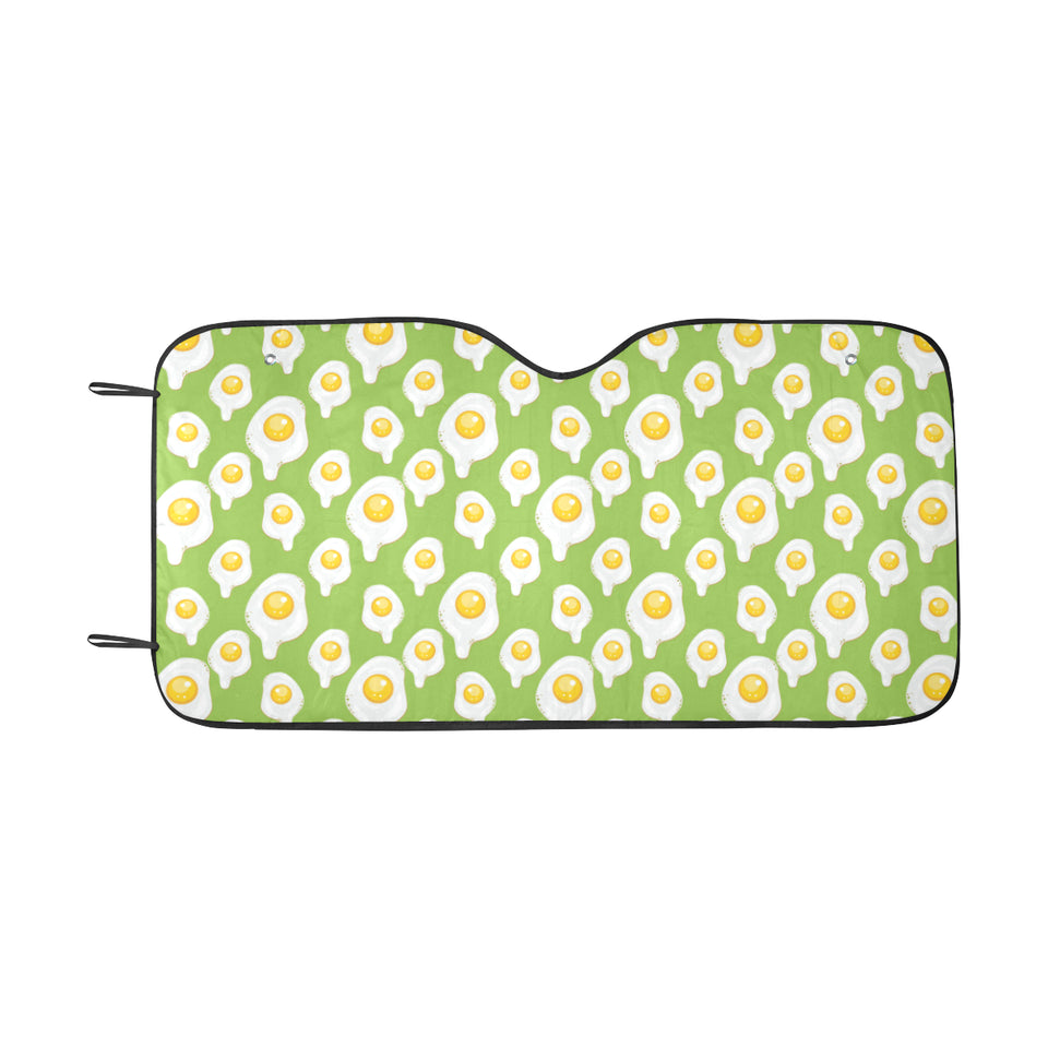 Fried Eggs Pattern Print Design 01 Car Sun Shade