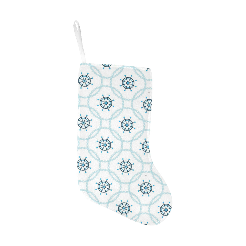 nautical steering wheel chain Christmas Stocking