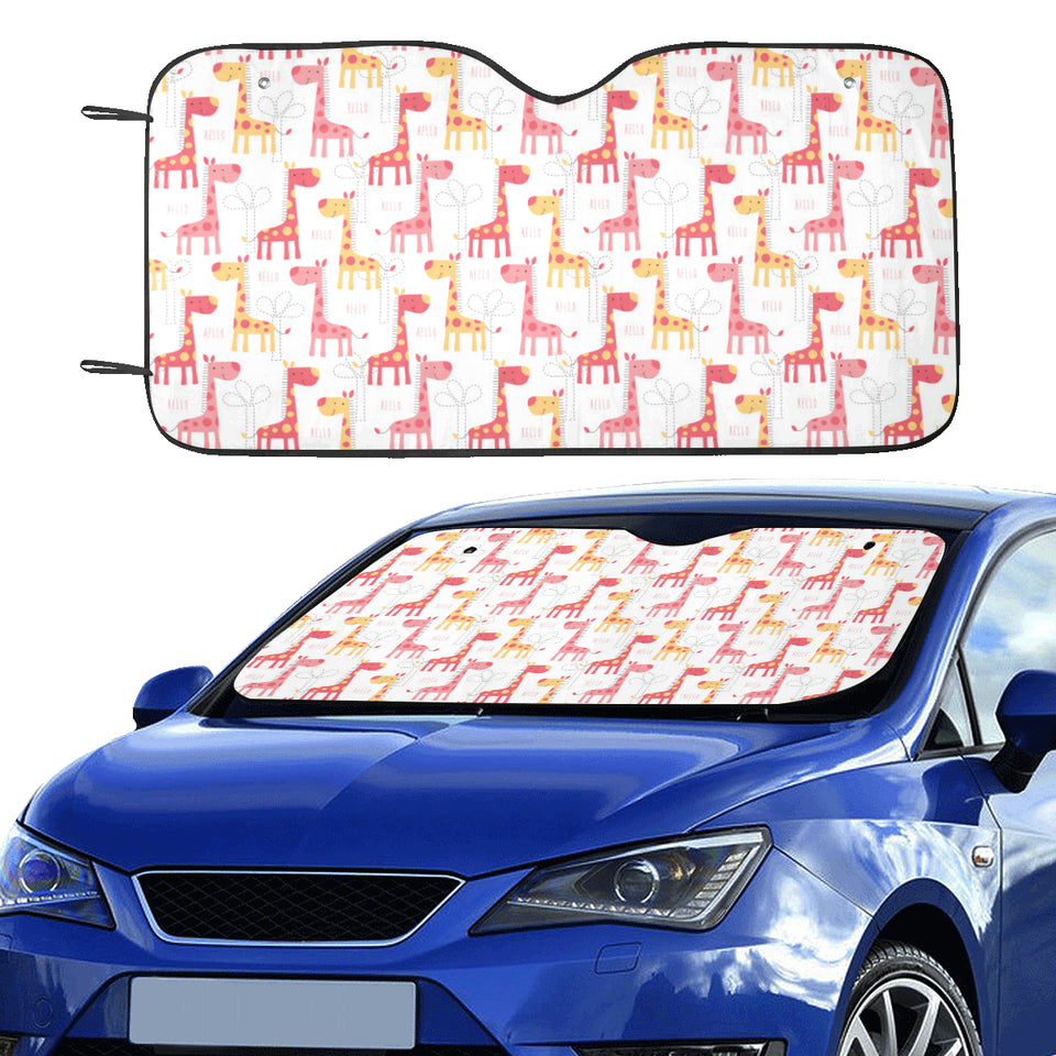 Giraffe Pattern Print Design 03 Car Sun Shade