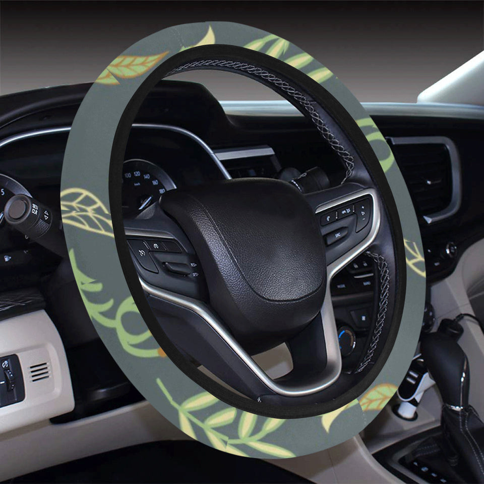 Cute owls leaves pattern Car Steering Wheel Cover