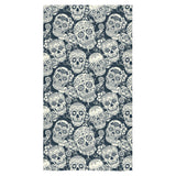 Sugar skull black white pattern Bath Towel