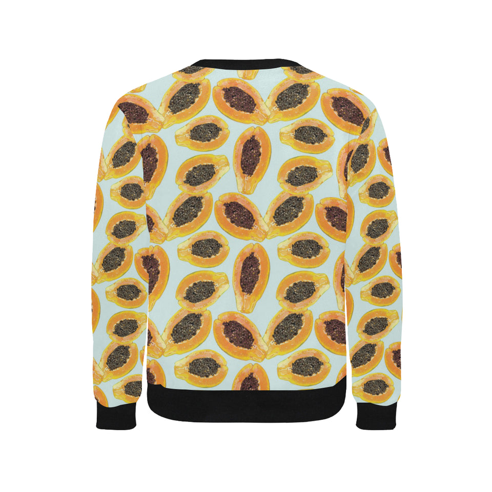 Watercolor papaya pattern Men's Crew Neck Sweatshirt