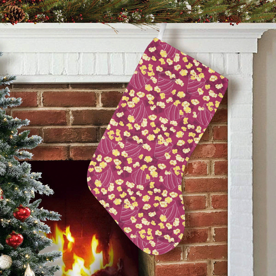 Popcorn Pattern Print Design 02 Christmas Stocking