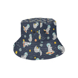 Cute sloth astronaut star planet rocket pattern Unisex Bucket Hat
