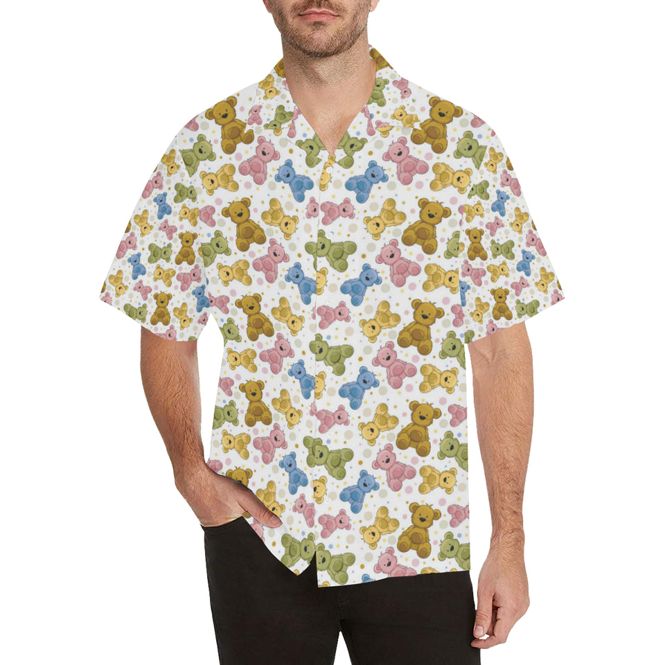 Teddy Bear Pattern Print Design 01 Men's All Over Print Hawaiian Shirt (Model T58)