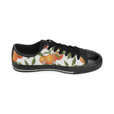Oranges pattern background Men's Low Top Canvas Shoes Black