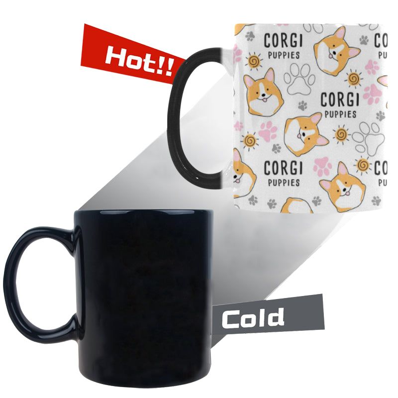 Corgi Dog Pattern Morphing Mug Heat Changing Mug