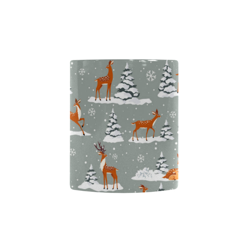 Beautiful deers Winter Christmas Morphing Mug Heat Changing Mug