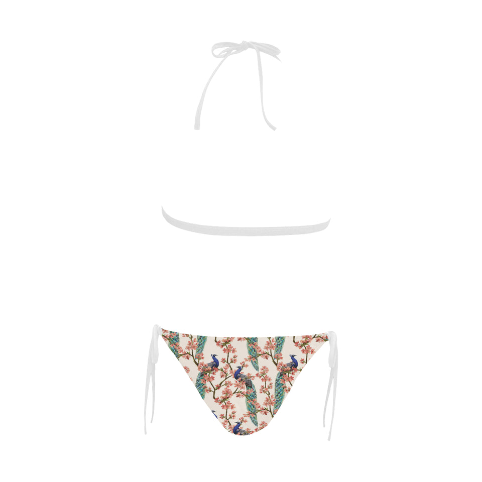 Peacock tropical flower pattern Sexy Bikinis Two-Piece Swimsuits