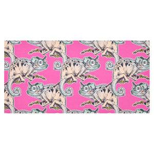 Chameleon lizard pattern pink background Tablecloth