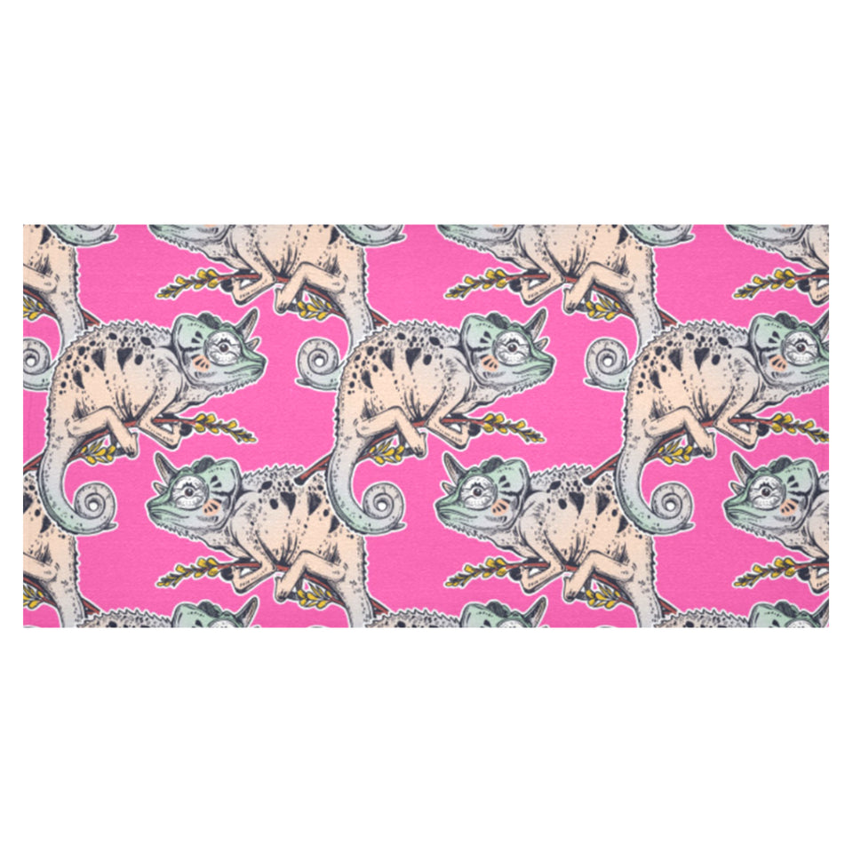 Chameleon lizard pattern pink background Tablecloth