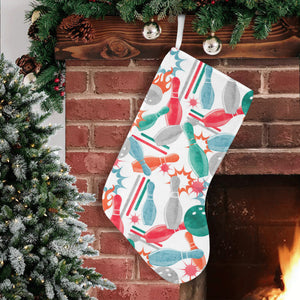 Watercolor bowling pattern Christmas Stocking