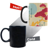 Red Bonsai gray sun japanese pattern Morphing Mug Heat Changing Mug