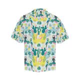 Cute parrot toucan flamingo cactus exotic leaves p Men's All Over Print Hawaiian Shirt