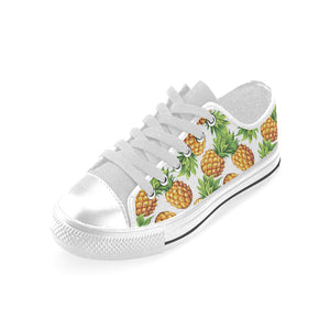 Pineapples design pattern Men's Low Top Shoes White