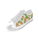 Pineapples design pattern Men's Low Top Shoes White