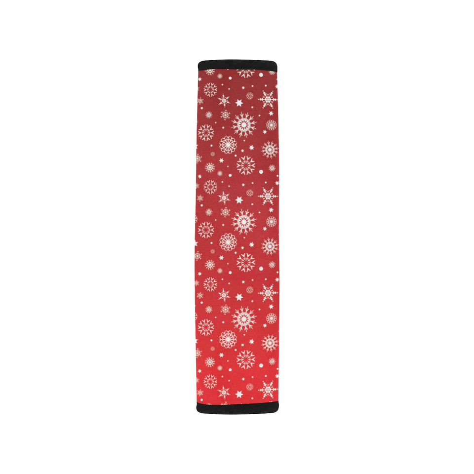Snowflake pattern red background Car Seat Belt Cover