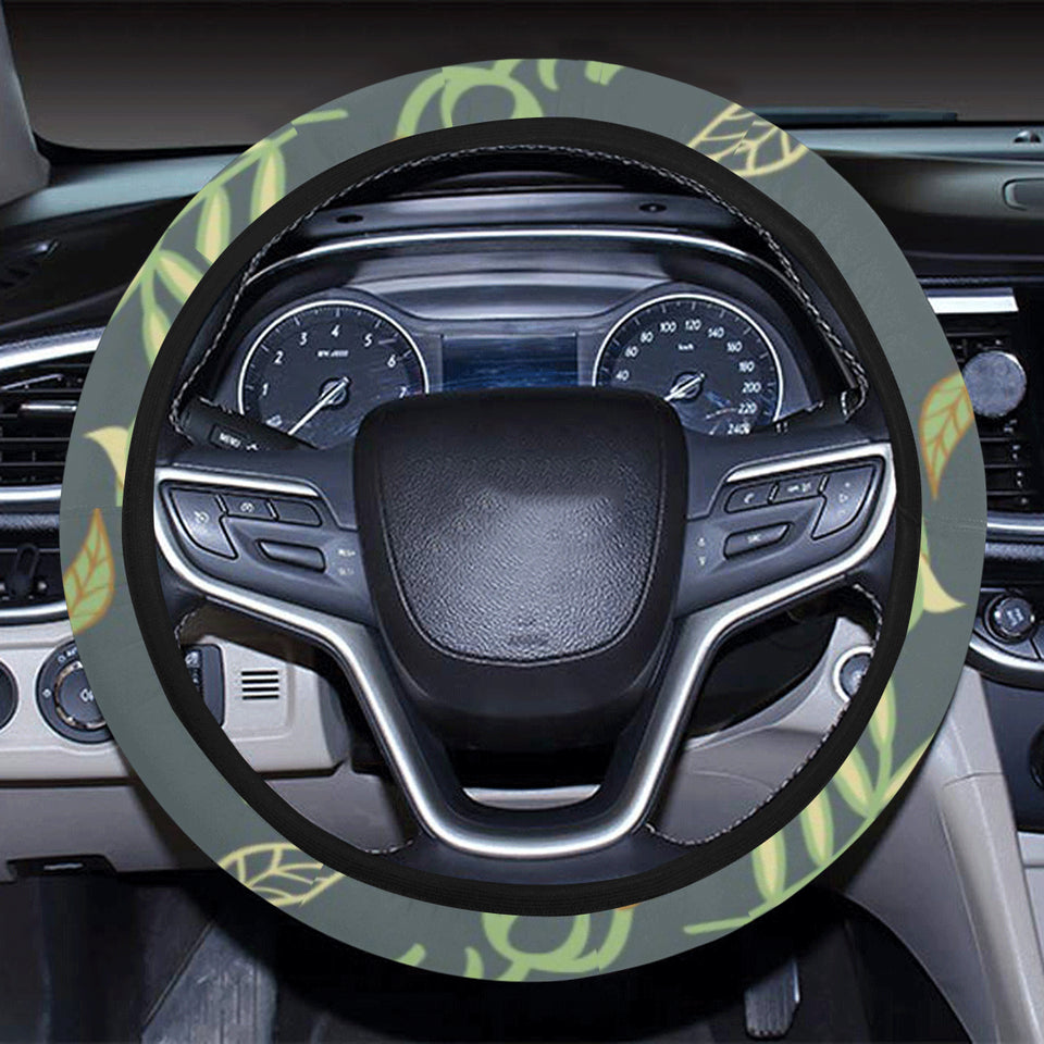 Cute owls leaves pattern Car Steering Wheel Cover