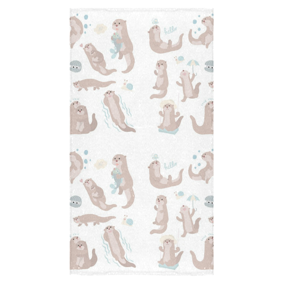 Cute sea otters pattern Bath Towel