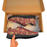 Saxophone cornet pattern red background Men's Sneaker Shoes