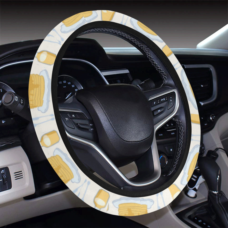 Pancake Pattern Print Design 05 Car Steering Wheel Cover